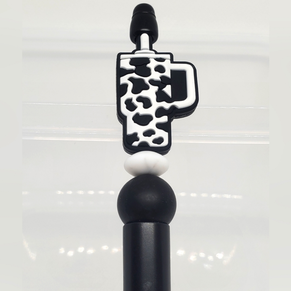 B2G1F Tumbler Beaded Pen, New, Black and White